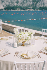 Place setting on table