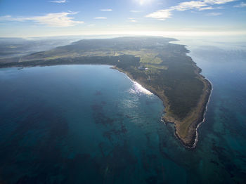 High angle view of sea against sky