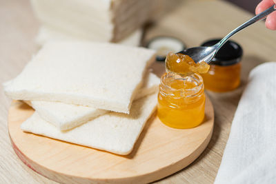 Close-up of food on table