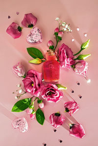 Love potion or broken heart cure glass bottle, concept for dating, romance and valentine's day