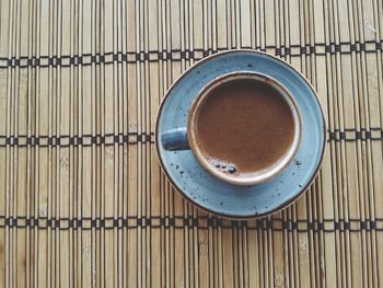 Directly above shot of coffee on table