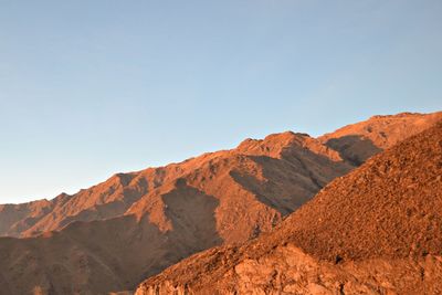 Scenic view of mountains against clear sky