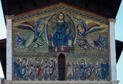 Low angle view of cross in temple