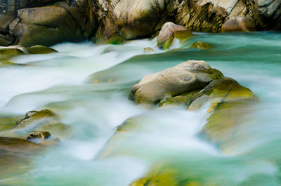 Stream flowing through rocks