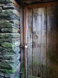 Close-up of wooden door