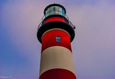 Low angle view of lighthouse against the sky