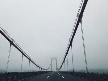 View of suspension bridge against sky