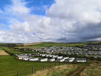 Panoramic shot of holiday park against sky