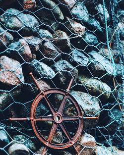 Close-up of rusty wheel