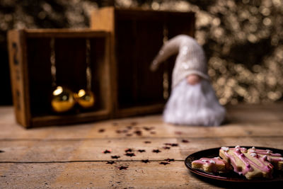 Rear view of woman preparing food at home