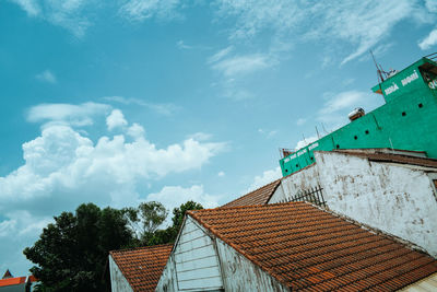 Low angle view of house against sky