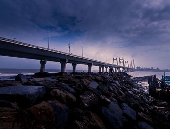 Bridge over sea against sky