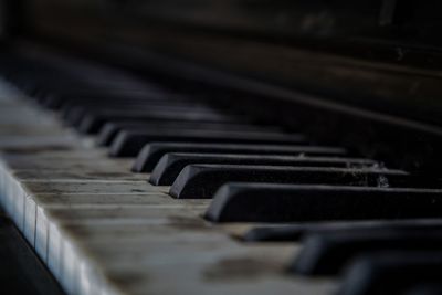 Close-up of piano keys