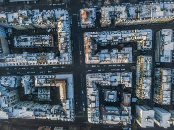 Directly above shot of buildings in city