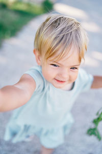 Portrait of cute boy smiling