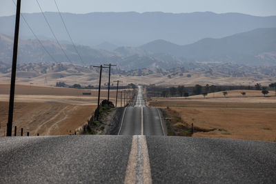 Road leading towards mountains