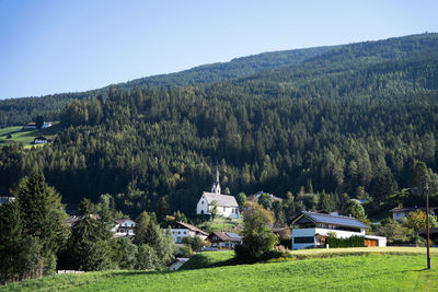 High angle view of townscape against sky