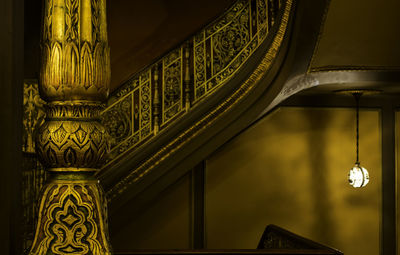 Low angle view of illuminated chandelier