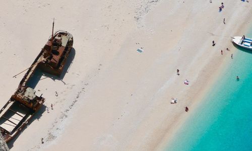 High angle view of beach