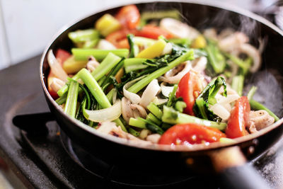 Close-up of meal served in bowl