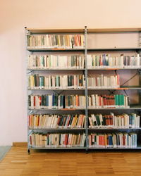 Books on shelf at home