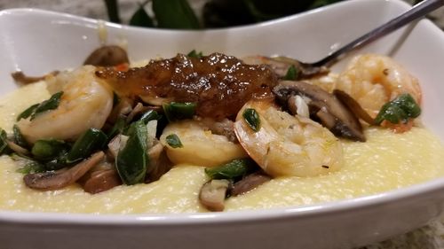 Close-up of meal served in bowl