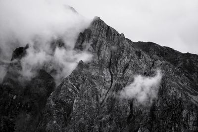 Low angle view of mountain against sky