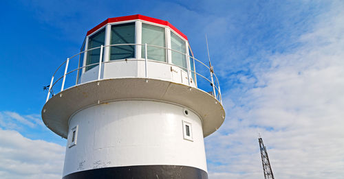 Low angle view of lighthouse against sky