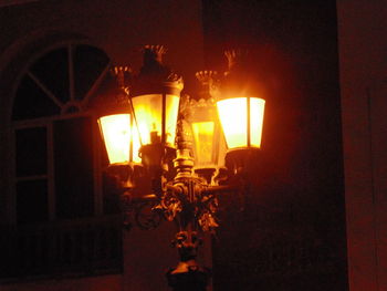 Close-up of illuminated lamp