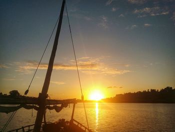 Scenic view of river against sky during sunset