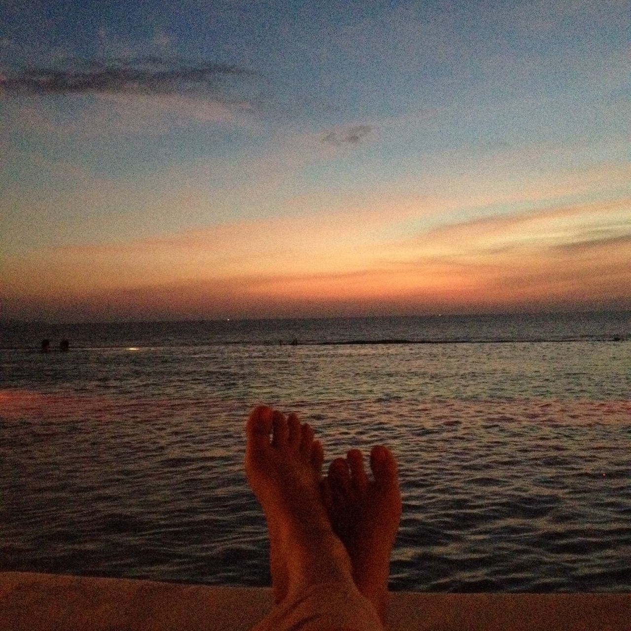 personal perspective, person, sea, low section, water, horizon over water, sky, human foot, sunset, beach, part of, scenics, barefoot, beauty in nature, unrecognizable person, tranquility, tranquil scene