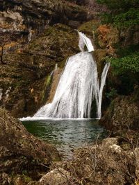 Scenic view of waterfall