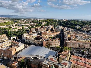 High angle view of townscape against sky