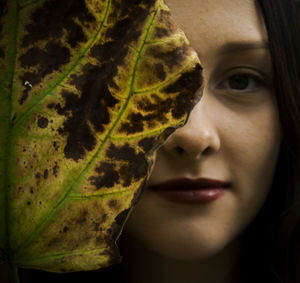 Close-up portrait of young woman