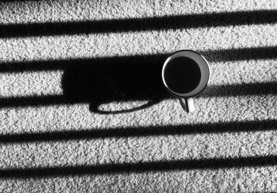 High angle view of coffee cup