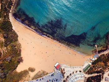 High angle view of beach