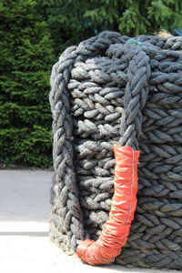 Close-up of ropes tied on rope
