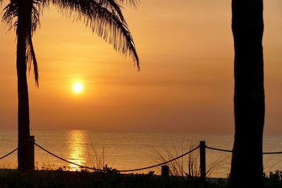 Scenic view of sea during sunset