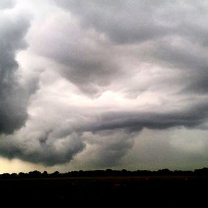 Scenic view of landscape against cloudy sky