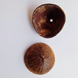 Directly above shot of lemon against white background