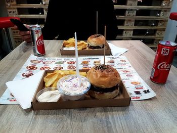 Close-up of cake on table