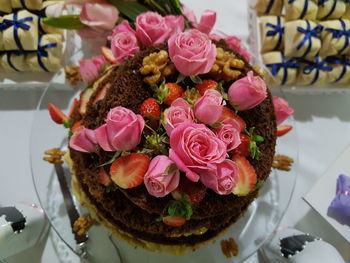 Close-up of pastry on table