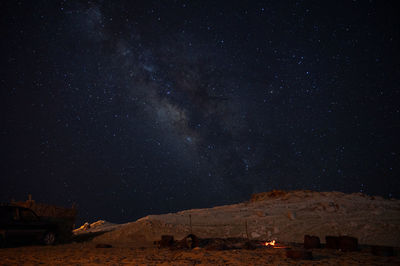 Scenic view of star field against sky at night