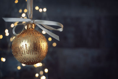 Close-up of illuminated christmas lights