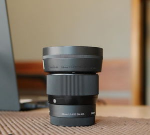 Close-up of camera on table