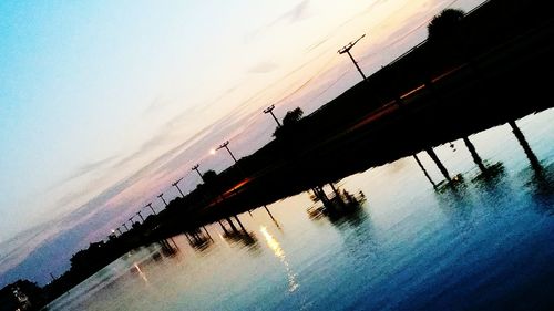 Scenic view of sea at sunset