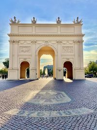 Thia is the brandenburg gate at potsdam, germany. 