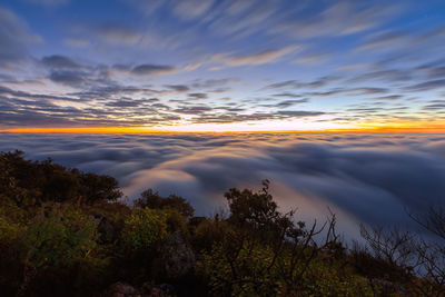 Scenic view of cloudy sky during sunset