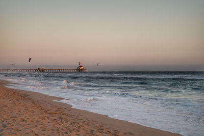 Scenic view of sea during sunset