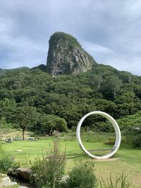 Scenic view of land against sky